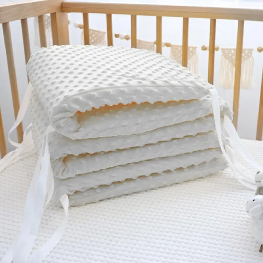 200CM Baby Bed Thicken Bumper One-piece Cotton Waffle Crib Around Cushion Cot Washable Anti-collision Protector Pillows | Мать и ребенок