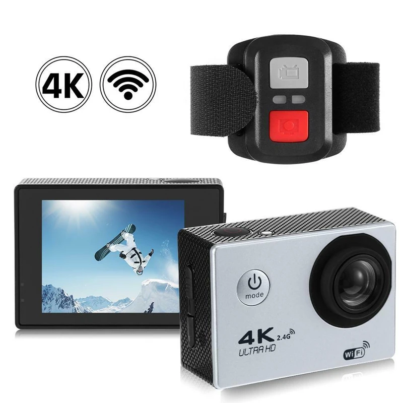 Купить 4K Wifi Экшн-камера 1080P Hd 16Mp камера на шлем Водонепроницаемая Dv пульт дистанционного управления спортивный видеорегистратор