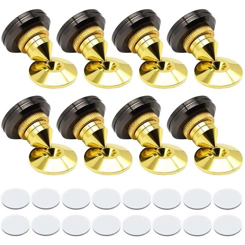 

8pcs peaker stand Golden Speaker Spikes Speaker Stands Subwoofer CD Audio Amplifier Turntable Isolation Stand Feet Cone Base Pad