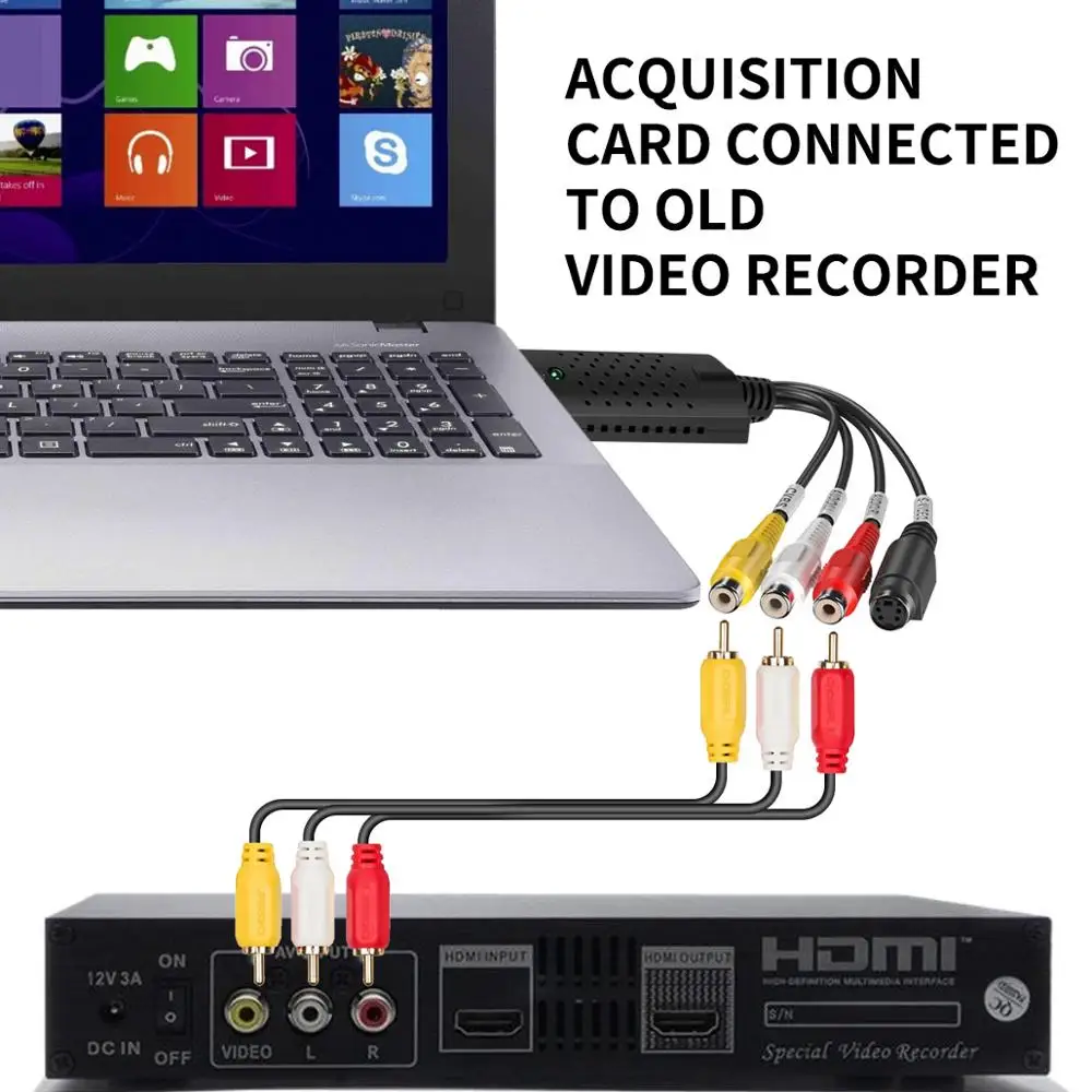 USB ТВ 4 канальный видео аудио VHS в DVD HDD ПК преобразователь устройство крышка ture