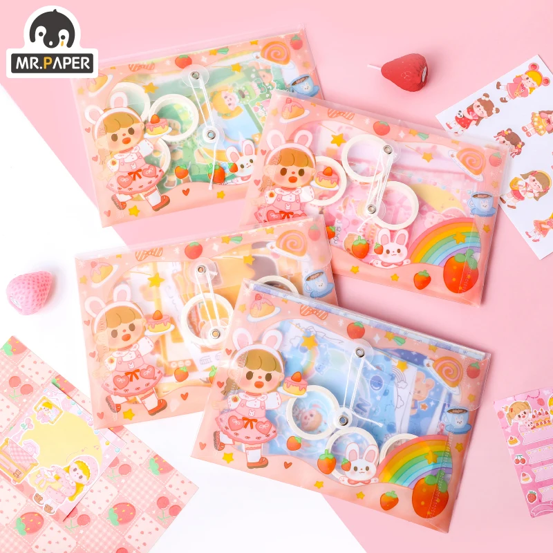 

Mr.paper 4 Cartoon Style Variety Small Walnut Series Cute Creative Handbook Decoration DIY Material Paper
