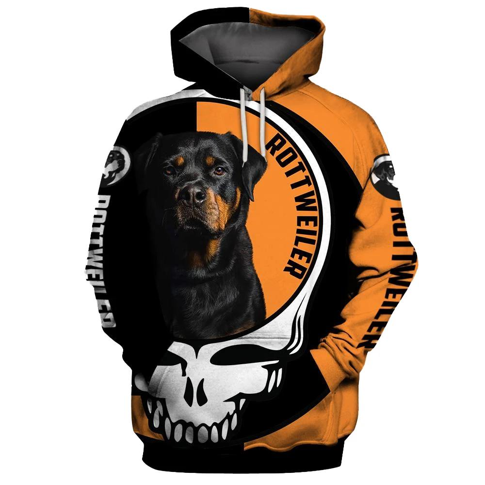 

CLOOCL Skull Dogs Rottweiler Hoodies 3D Graphic Animal Splicing Hoodie Sweatshirts Fashion Casual Pullovers Harajuku Streetwear