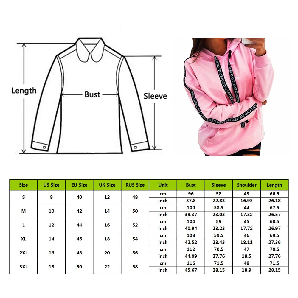 

Women Hoodies Sweatshirt Plus Size Long Sleeve Solid Stripe Sweatshirt Hooded Women Pullovers Winter Jumpers Tops Sweatshirt