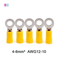 crimp terminal ring type rv5 5 series electrical wire cable spade insulated connector 4 6mm%c2%b2 a w g 12 10 100pcsbag