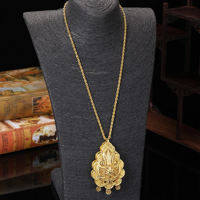 Роскошное ожерелье и серьги в арабском стиле два комплекта больших кулонов