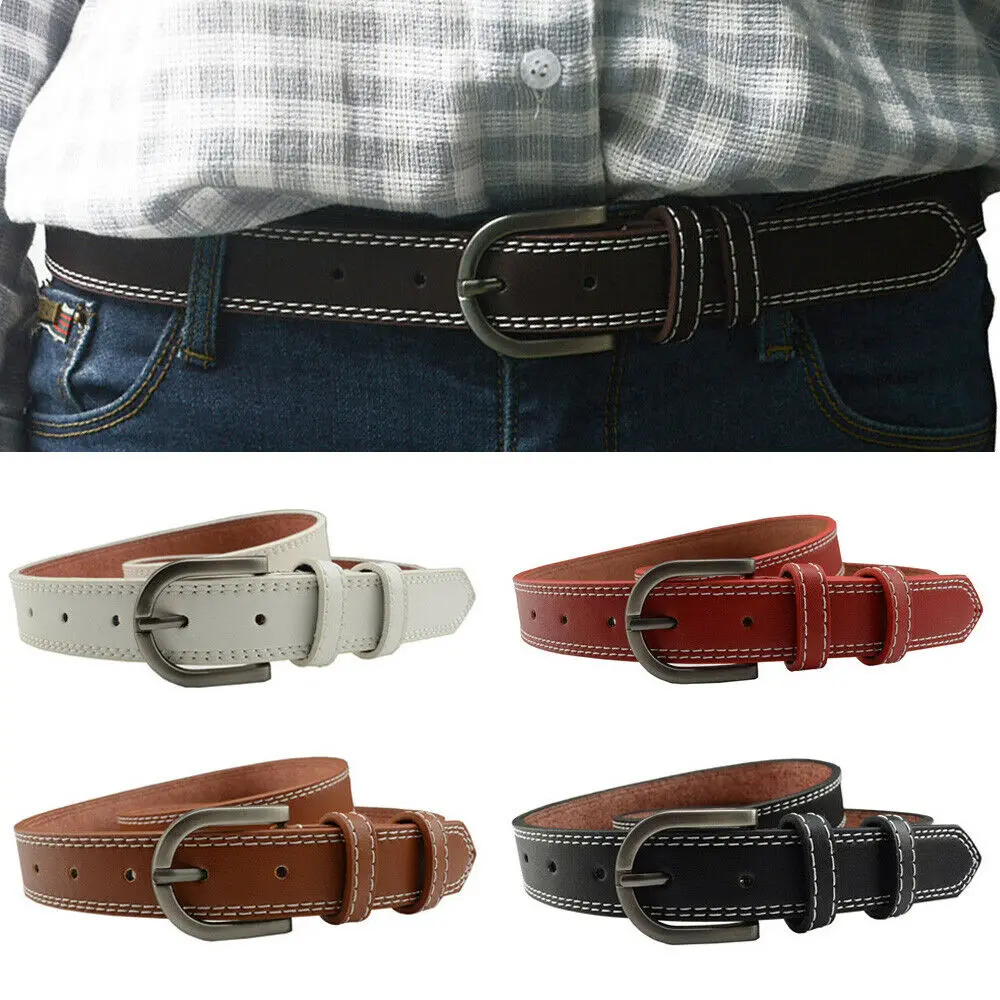 Для мужчин и женщин классический ремень с пряжкой искусственная кожа