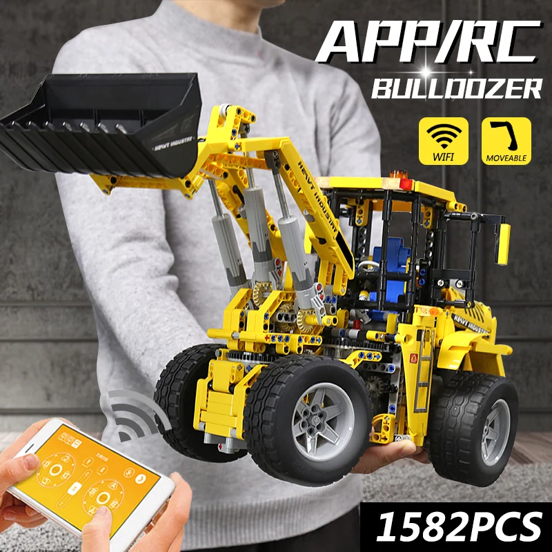 Высокотехнологичный автомобиль MOULD KING 13122S игрушки приложение бульдозер модель
