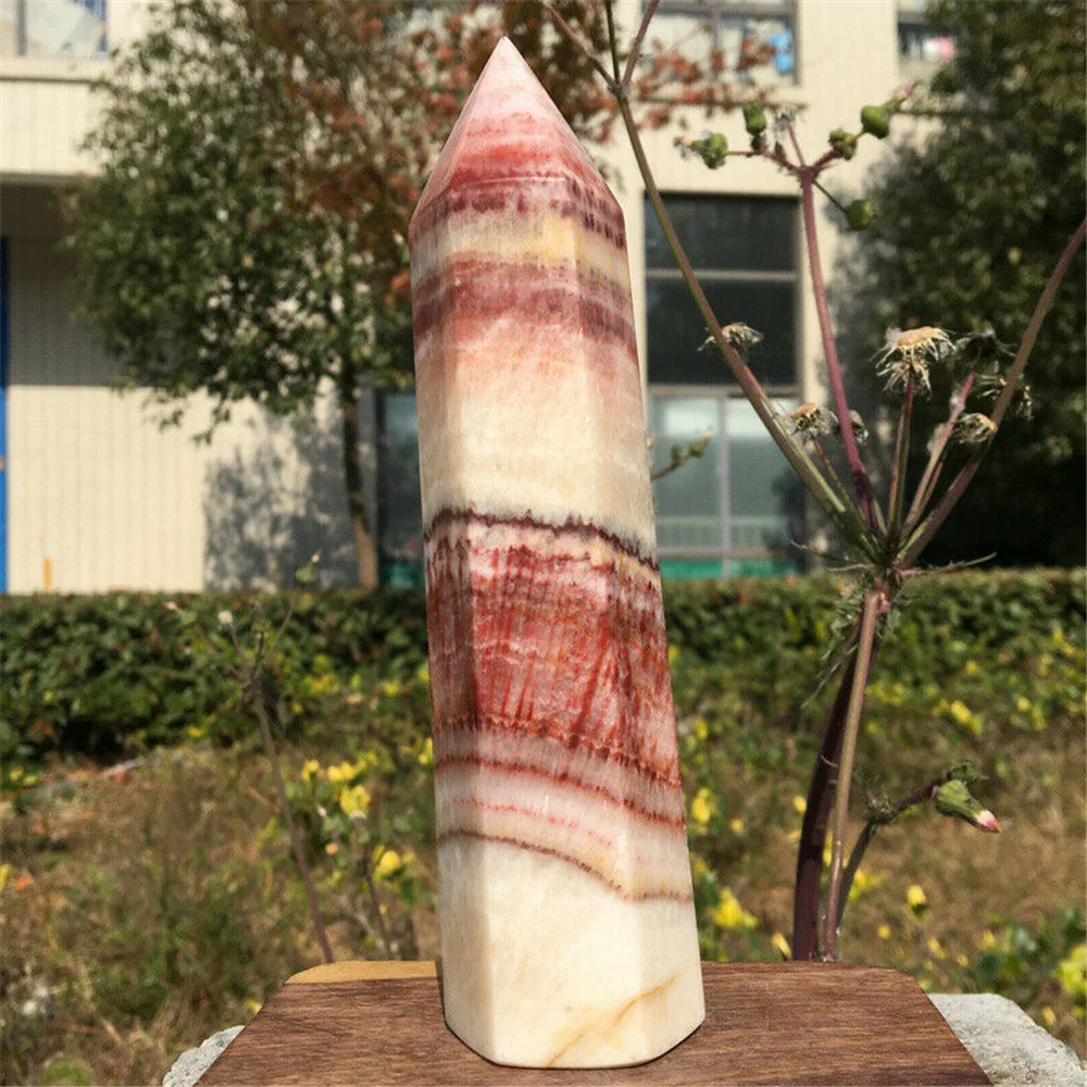 

Natural Pork Stone column Quartz Crystal Tower Point Healing madafascar