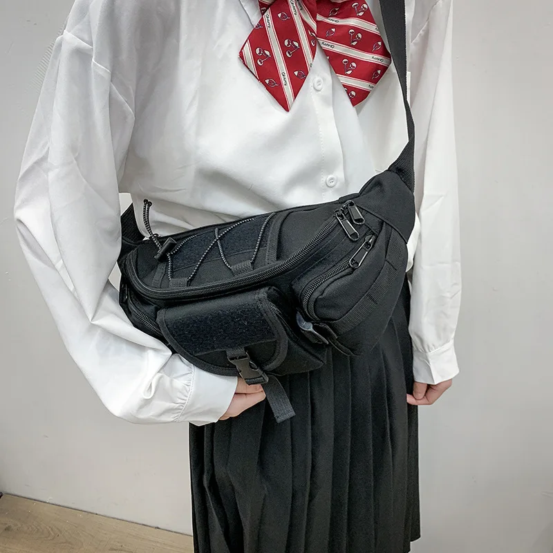 Унисекс черная нагрудная Сумка Поясная ремень Повседневная поясная сумка