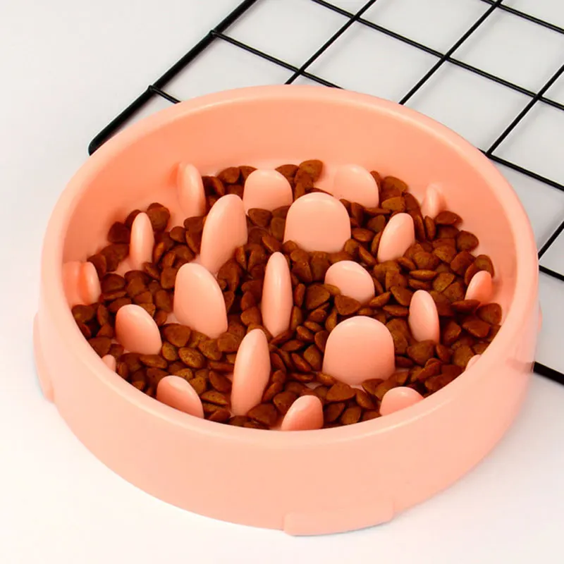 Прочная пластиковая миска для медленной еды домашних животных нескользящая