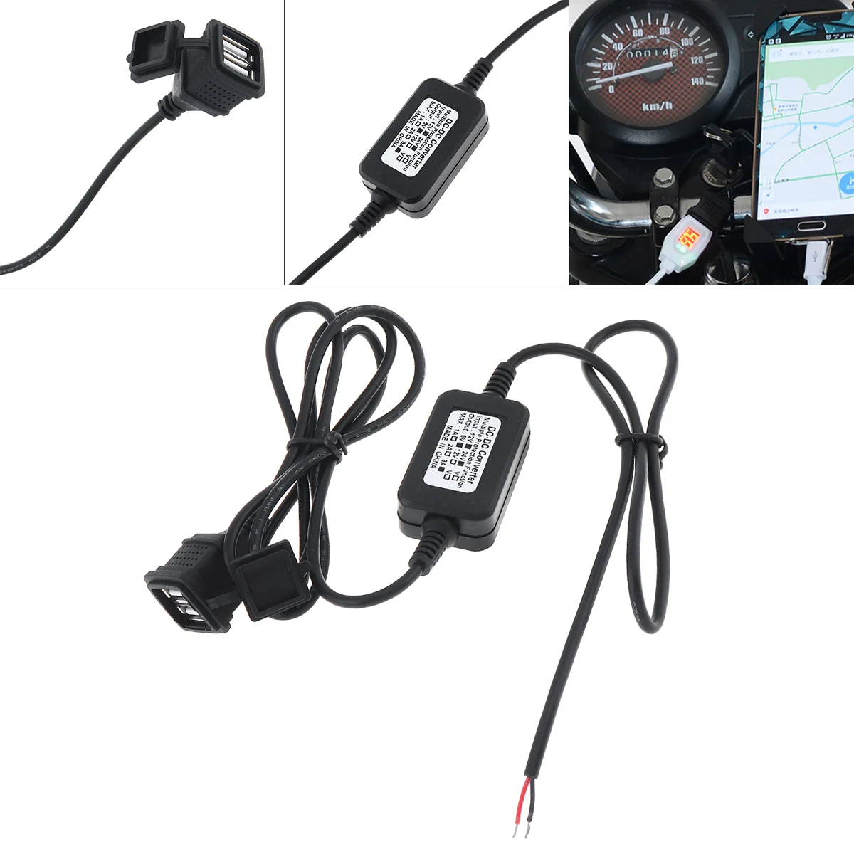 12V 24V Универсальное двойное USB Автомобильное зарядное устройство для мобильного