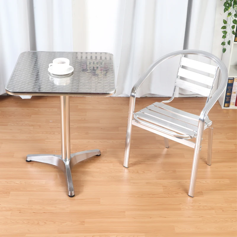 

Stainless steel chair back chair household simple and economical aluminum chair armrest single iron metal leisure thickening