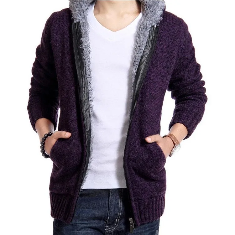 

Men's Warm Sweaters Cardigan Outwear Winter Winter Thick Hooded Warm Knitwear Jacket Fashion Man Knitting