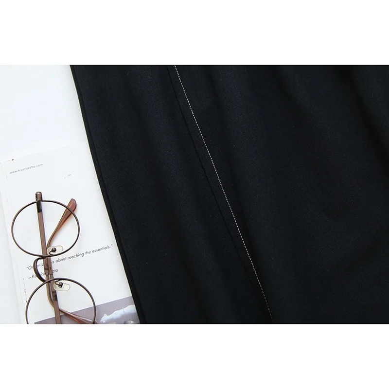 

Plus Size Women's Black Khaki Long Skirt Solid Elastic Waist Vintage OL Skirts