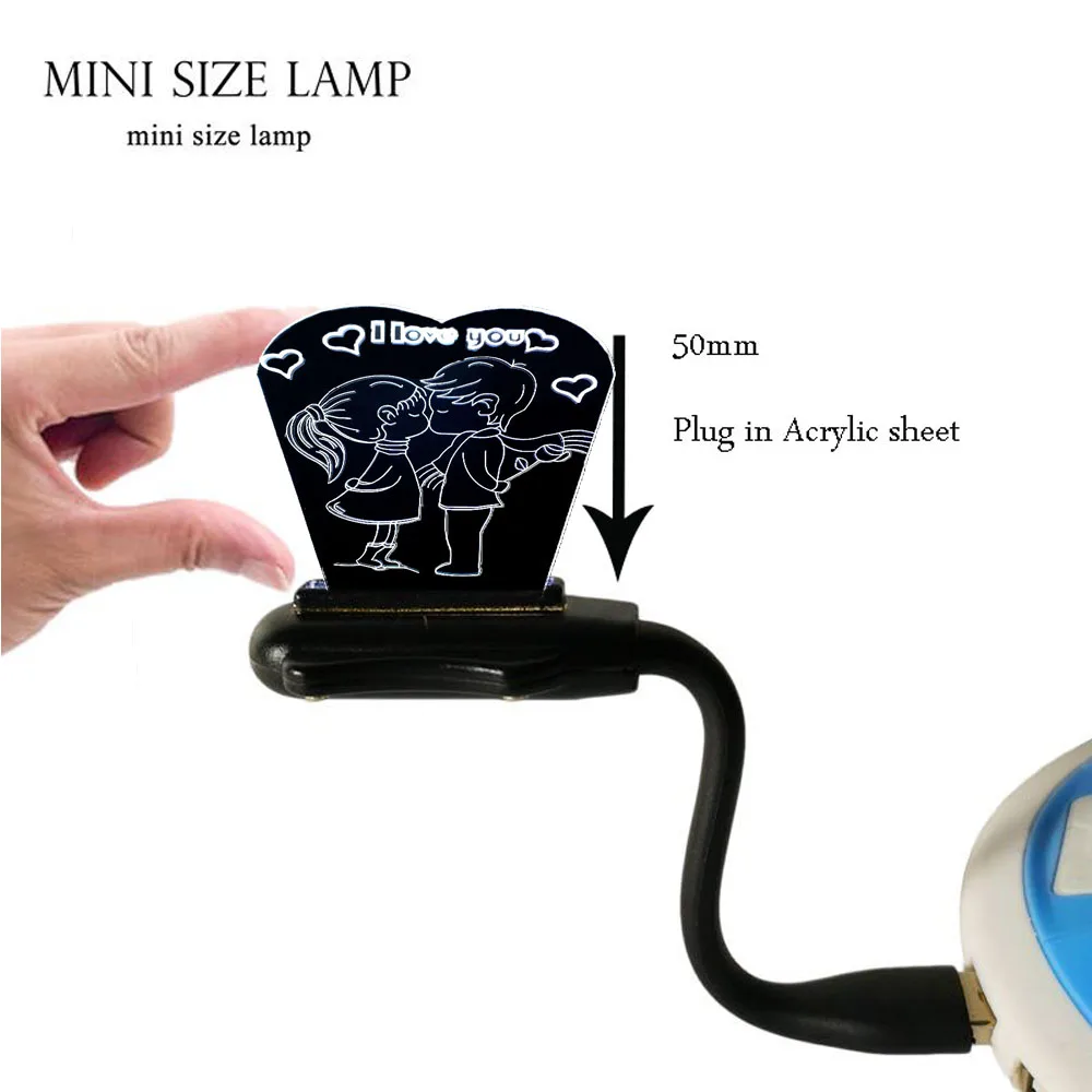 Mini USB Lamp Романтический 3D светодиодный светильник с надписью «I LOVE YOU», лампа RGB, ночник, светильник для мальчика, поцелуя, девочки, стол для спальни, Декор, Подарочная бутафория для любимой девушки - Испускаемый цвет: Mini USB Lamp