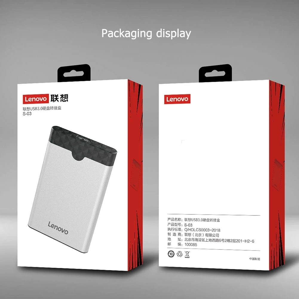Корпус для внешнего твердотельного накопителя Lenovo USB 3 0 на SATA 2 5 дюйма корпус SSD