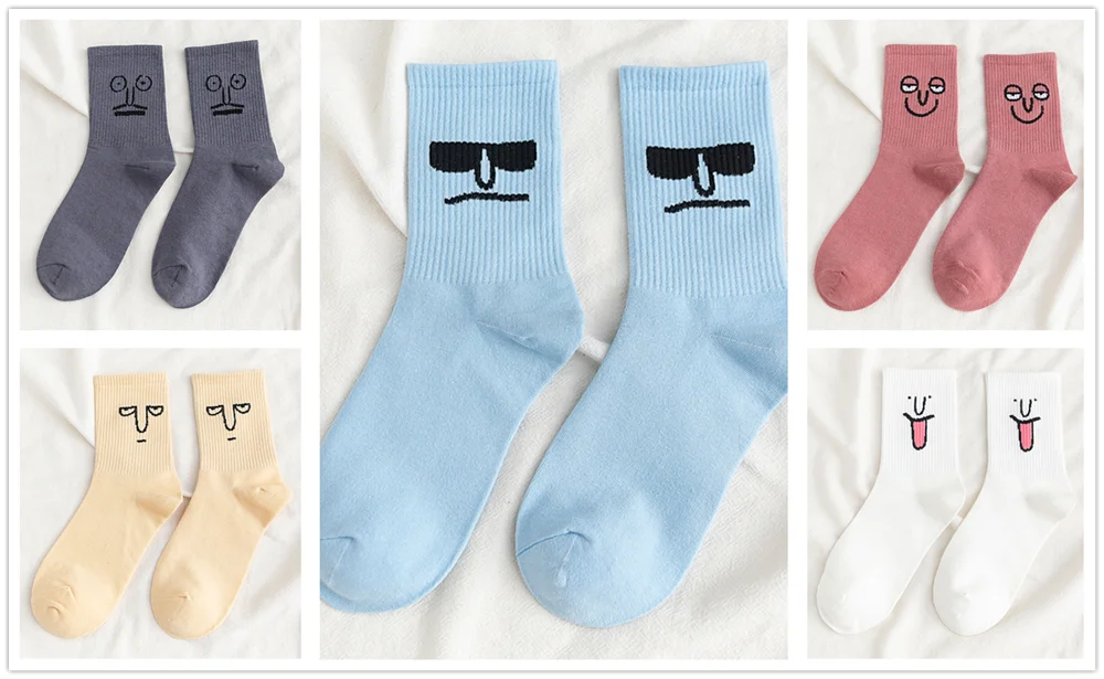 5 pairs 5 пар/упак. унисекс сюрприз Средние мужские носки Harajuku ColorfulWinter смешные мужские носки 100 Хлопок Kawaii Размер 35-42 - Цвет: 5 pairs