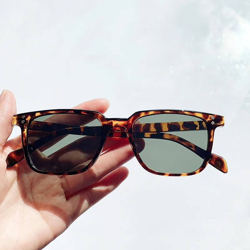 Модные Винтажные Квадратные Солнцезащитные очки для мужчин и женщин брендовые