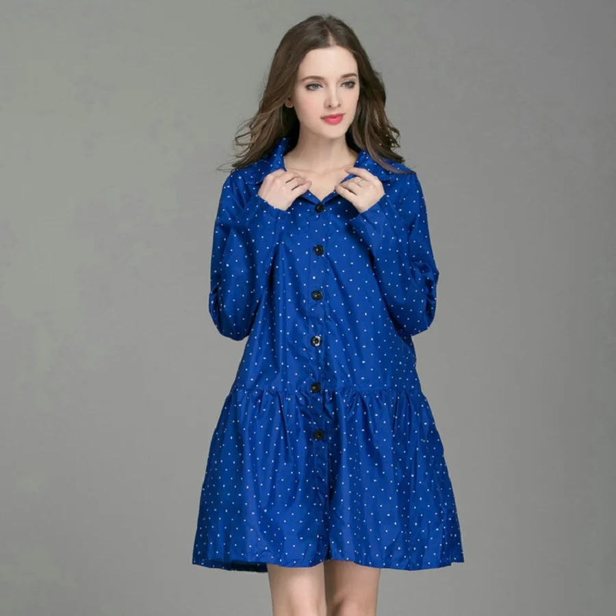 Новинка 2019 модный Женский легкий дождевик с капюшоном платье куртка пальто