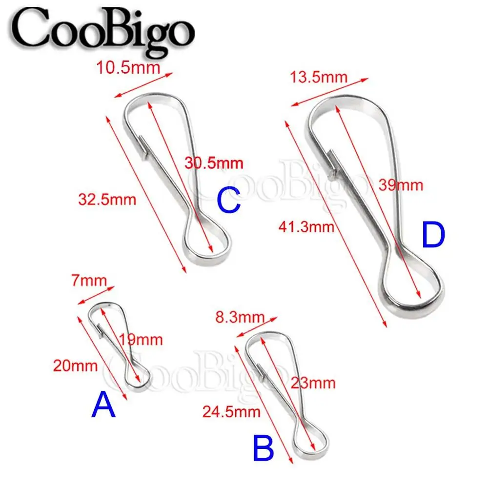 25pcs Snaps Hook Clips Keychain Fastener Clasp Buckle Wallet Purse Keyring Hardware Bag Chain DIY Accessories Silver Metal | Дом и сад