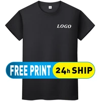 100cotton summer round neck mens t shirt with custom logo casual and cheap short sleeves embroidered top free design