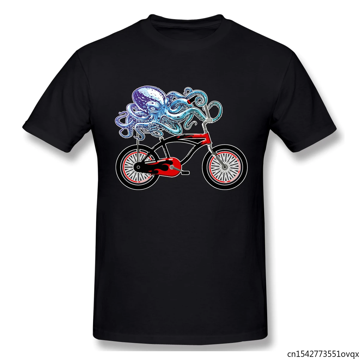 

Biking Octopus Bike Mountain Men's and Women's Same Style Fashion Trend Tshirt Four Seasons Casual Short-sleeved