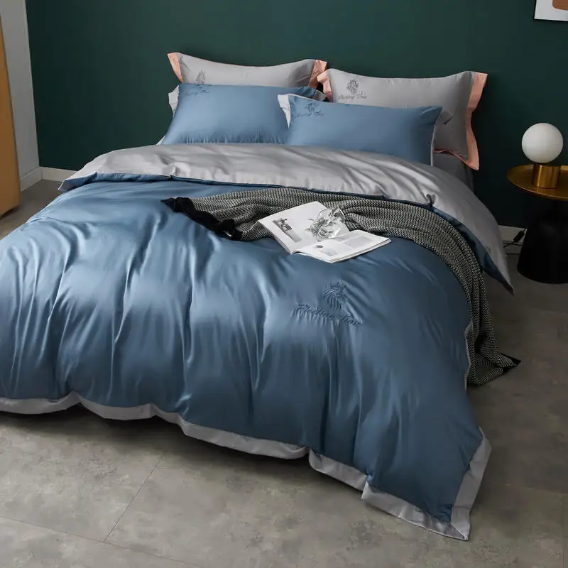 

Queen Size Bed Cover Sets King Duvet Cover Bed Sheet Pillowcase Satin Cotton Printed Double Size Bedclothes 100%Cotton Bedding