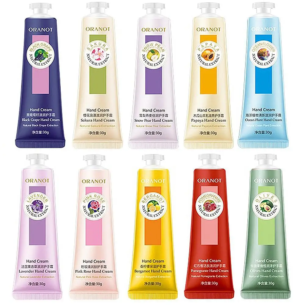 

10PCS Plant-scented Hand Cream Moisturizing Lotion Moisture Nourishing Anti-Aging Anti Chapping Whitening Hand Lotion Winter