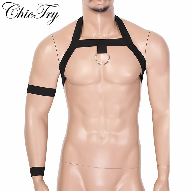 Мужской эластичный ремень с лямкой на шее плече груди повязкой руку и ремешком