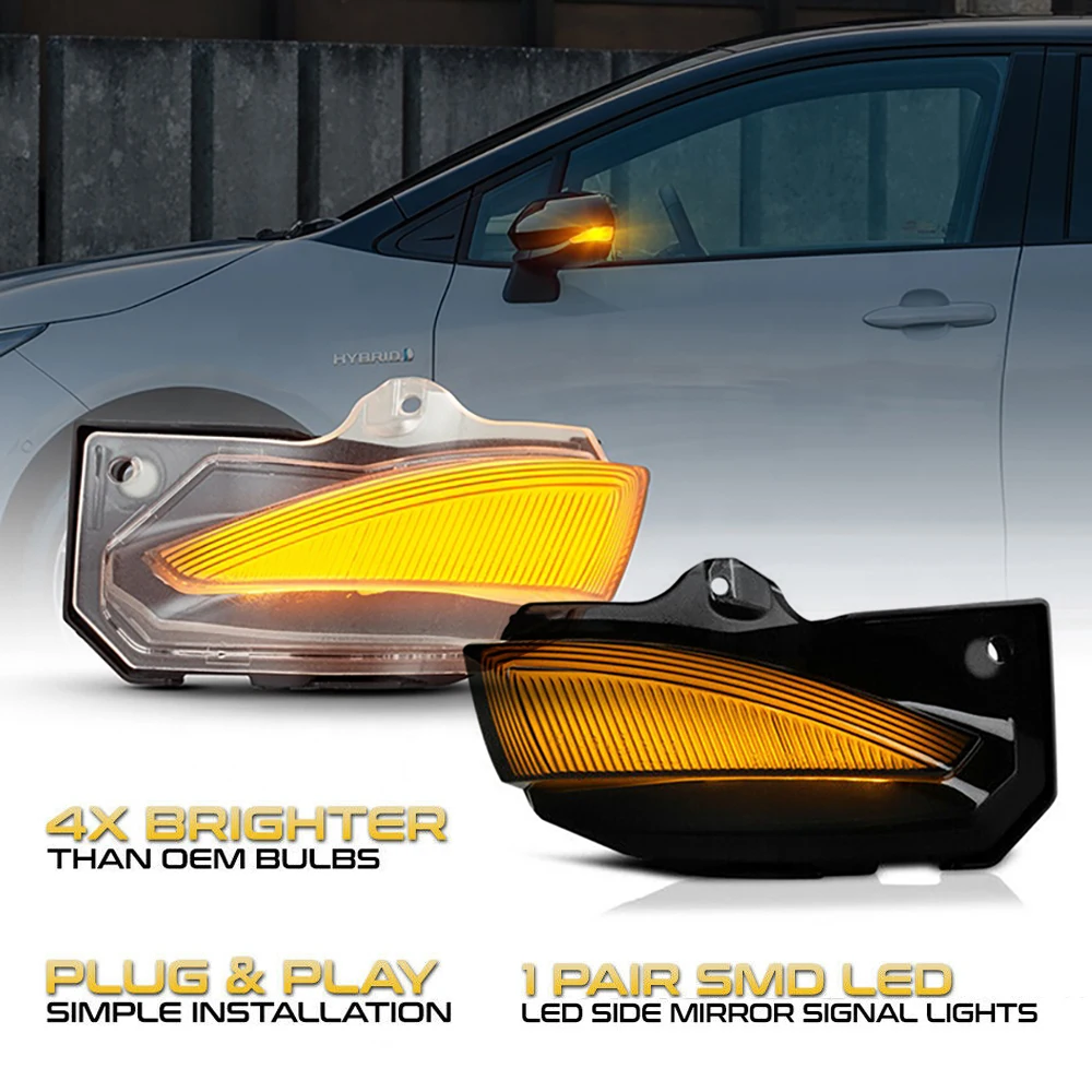 

2Pcs Dynamic LED Rearview Mirror Indicator Blinker RepeaterLights For Toyota Corolla Hatchback E210 / Sienta XP170 / Yaris XP210