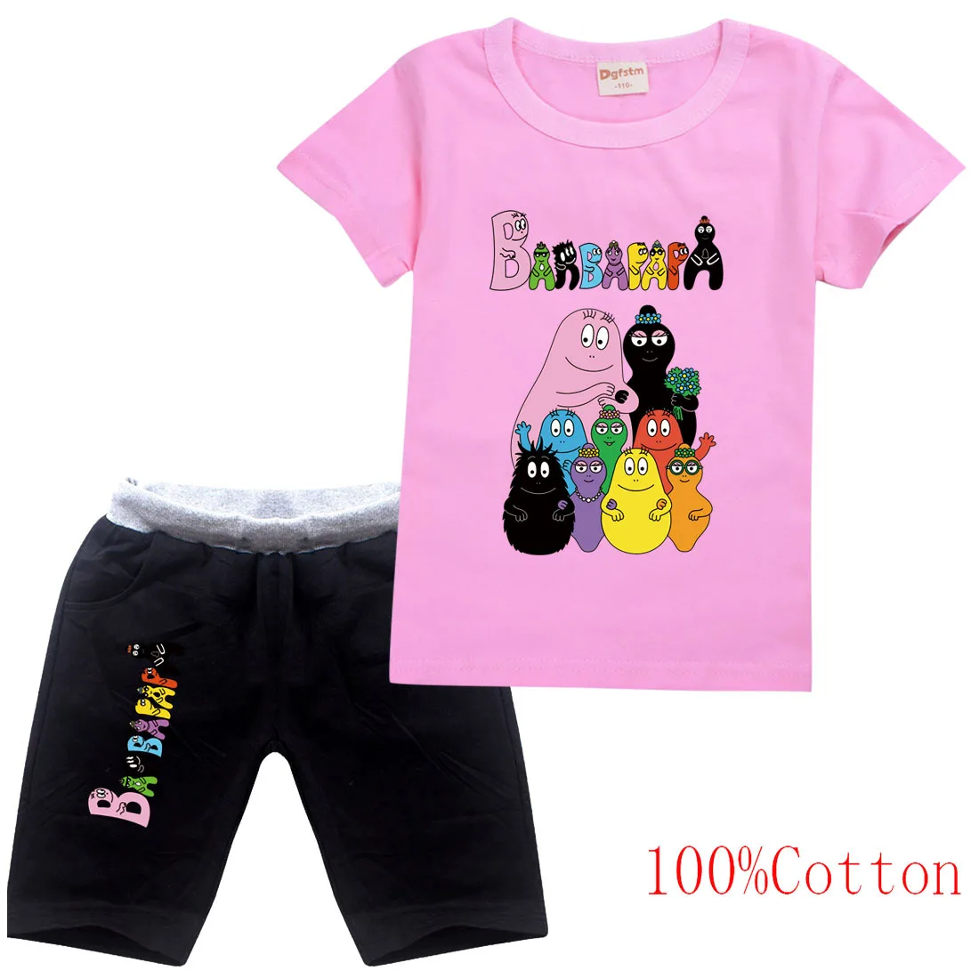2021 Summer Baby Boy Clothing Cotton T-shirt Pants Girls Clothing Set Barbapapa Sports Suits Childrens Clothes Kids Outfits