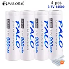 Аккумулятор PALO 14500, 900 мАч, 3,7 в, литий-ионная аккумуляторная батарея AA для фонарика, 3,7 в, 14500