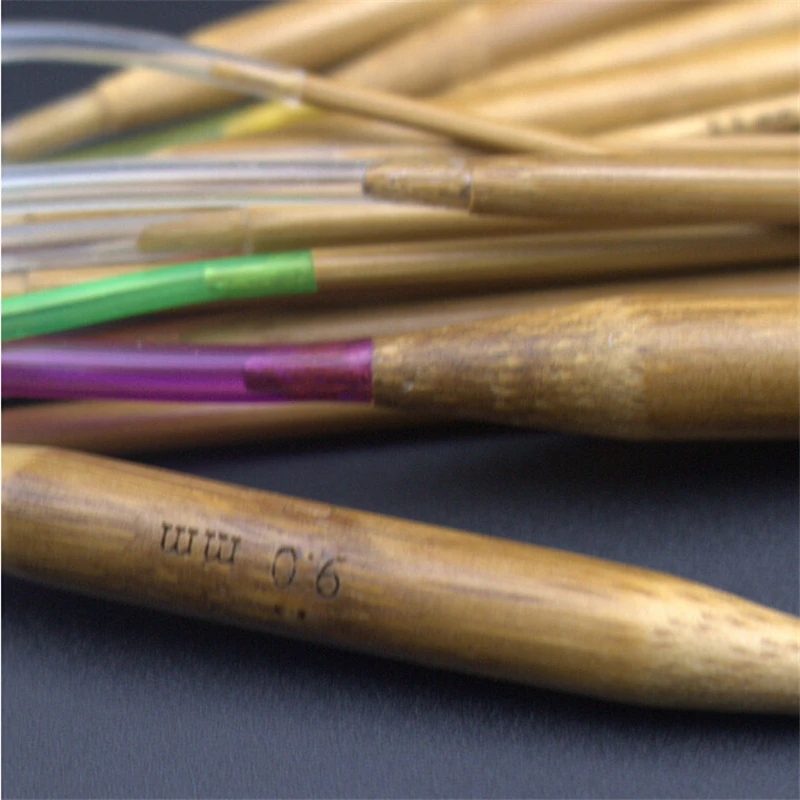 Бамбуковые Спицы для вязания 18 размеров аксессуары цветные трубки швейные