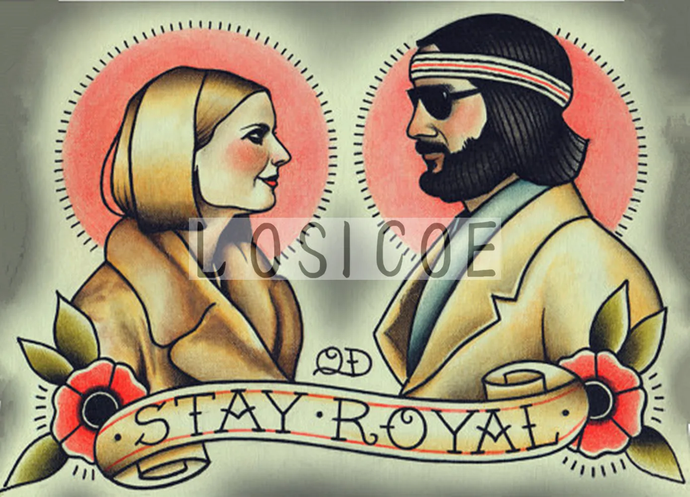 STAY ROYAL 30X42 CM - ностальгический винтажный постер из крафт-бумаги без рамки для декорирования стен в тату-салоне.