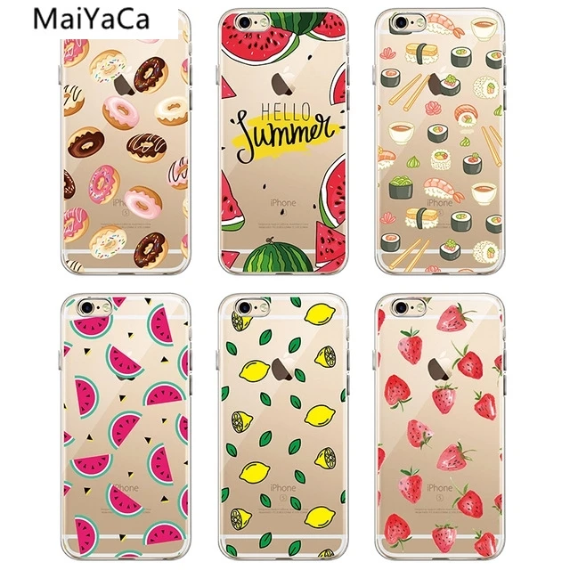 MaiYaCa еда Фрукты кофе Ананас лимонный банановый кактус клубника суши для iPhone чехол