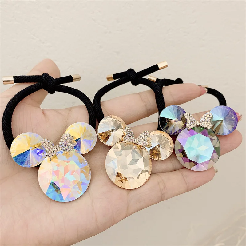 

Big Rhinestone Cartton Elastic Hair Tie Bands for Women Girl Hair Accessories Rubber Rope Ring Headband Wholesale Dropshipping