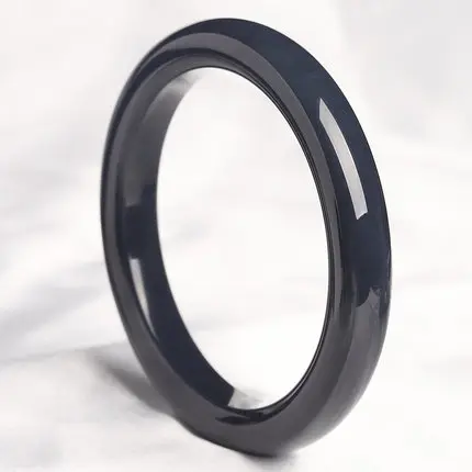 

Zheru Jewelry Natural Hetian Jade Black 54-64mm Bracelet Elegant Princess Jewelry Best Gift for Mom and Girlfriend