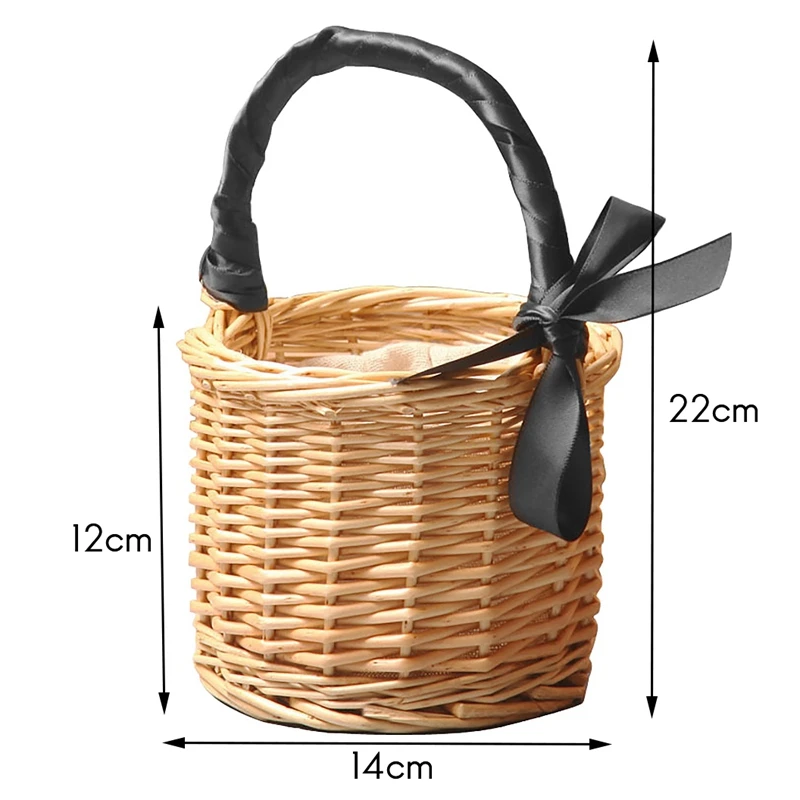 Picnic Basket Mini Wicker Hand Fruit Packaging Decorative Prop | Дом и сад