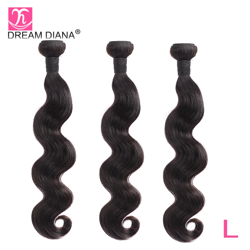 DreamDiana малазийские объемные волнистые 4 пучка 8 &quot 30&quot L Remy волосы натурального