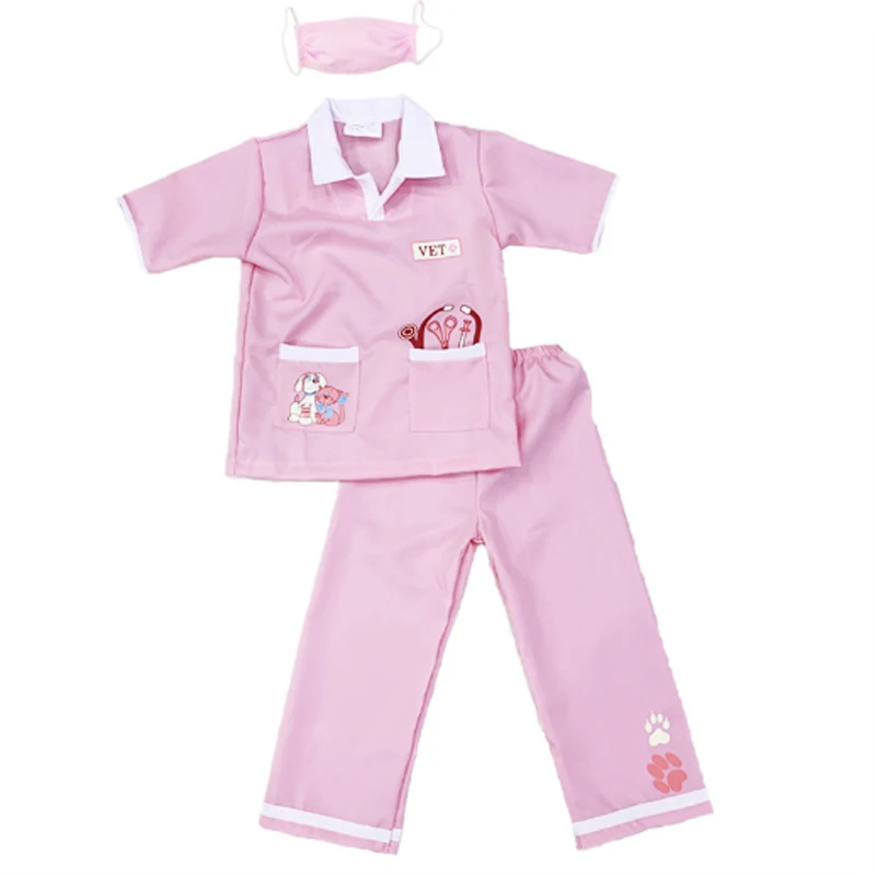 

Purim Unisex Kids Female Doctor Nurse Veterinary Costume Surgeon Dr Uniform Cosplay Halloween Carnival Party Fancy Dress