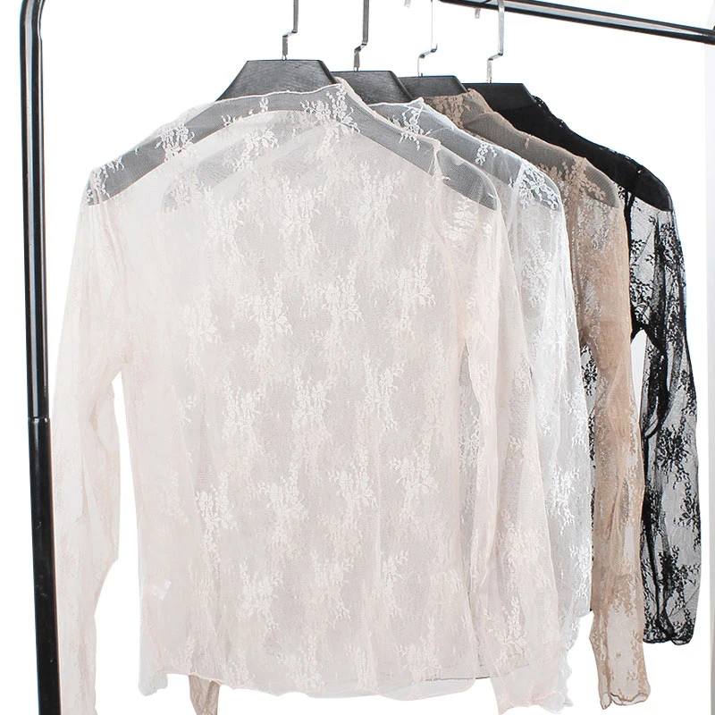 Женские кружевные блузки женские топы сексуальные сетчатые прозрачная блузка с