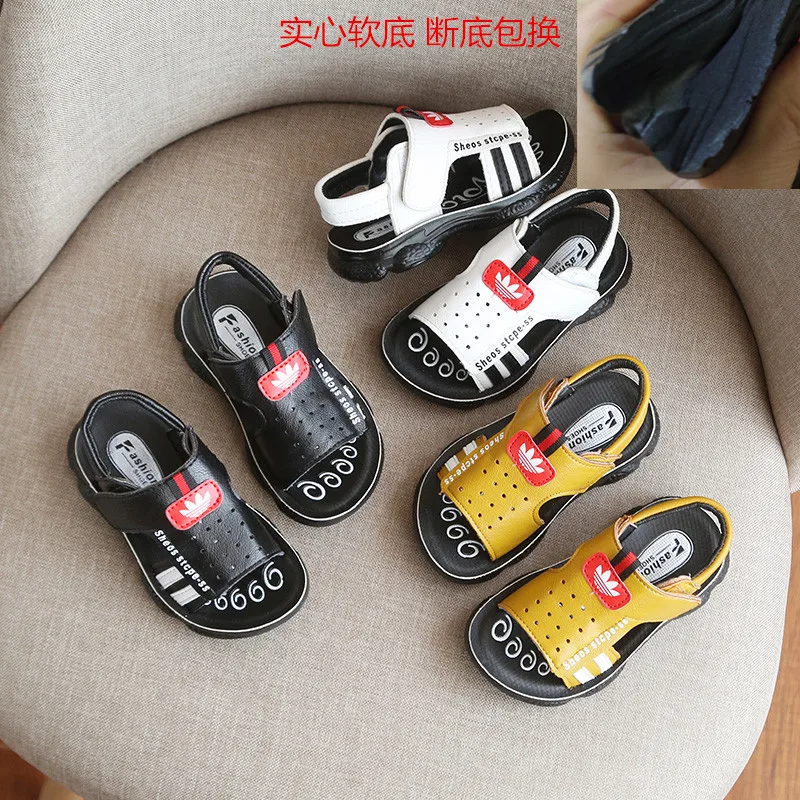 Сандалии для мальчиков новинка 2019 летняя детская обувь из искусственной кожи