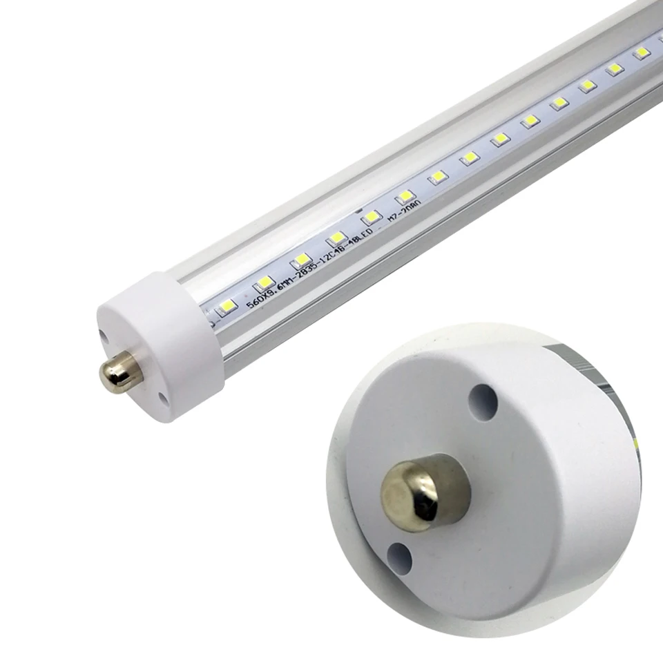 

50pcs T8 LED tube FA8 Single Pin FA8 US market UL 2.4m 1.5m 1.2m 8ft 5ft 4ft LED Tube Bar Light Fluorescent light AC 90-265V