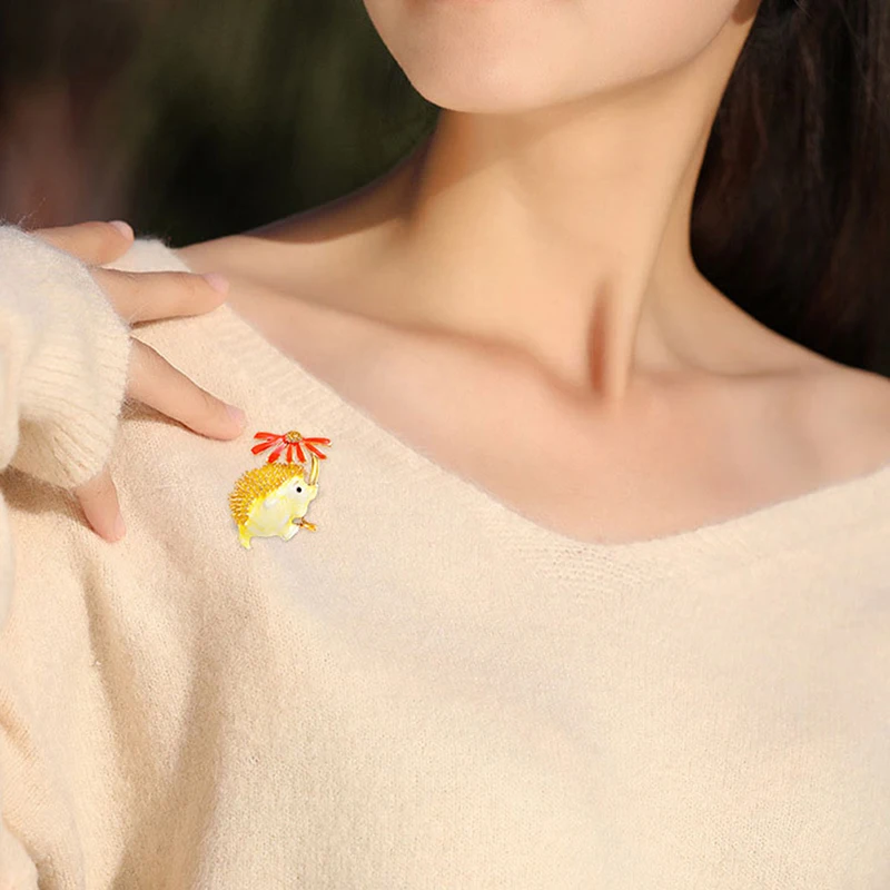 Cute Hedgehog Brooch Fashion Brooches For Women Animal Jewelry Funny Winter Design High Quality | Украшения и аксессуары