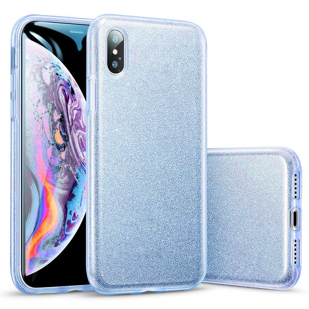Утепленные водостойкий блеск чехол КРЫШКА ДЛЯ samsung Galaxy A10 A10E A20E A40 A70 A20 A205 A30 A50 противоударные Чехлы 3 Слои ТПУ+ ПК - Цвет: Blue