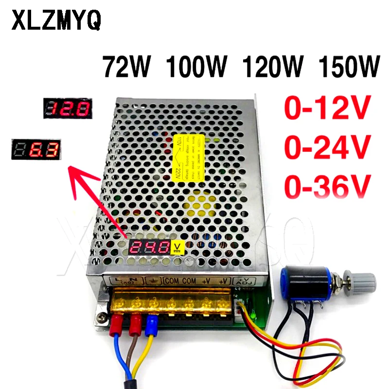 Цифровой дисплей 2a 4A 6A 10A AC 220V 110V to DC 12V 24V 36V 150W регулируемый трансформатор