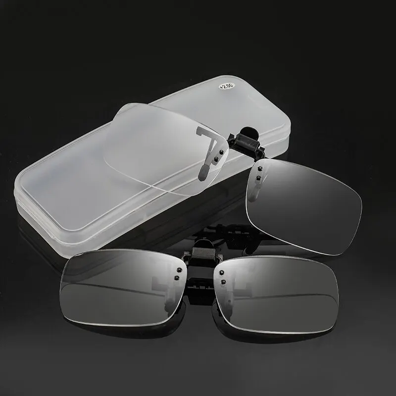 

Clip On Flip Up Down Reading Glasses Flip Clip Presbyopic Lenses With Box Women Rimless Magnifier Reading Sunglasse Male Glasses