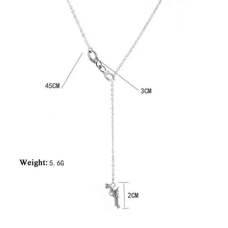 Длинный Пистолет HebeDeer модные наручники для девушек женские серебряные ожерелья