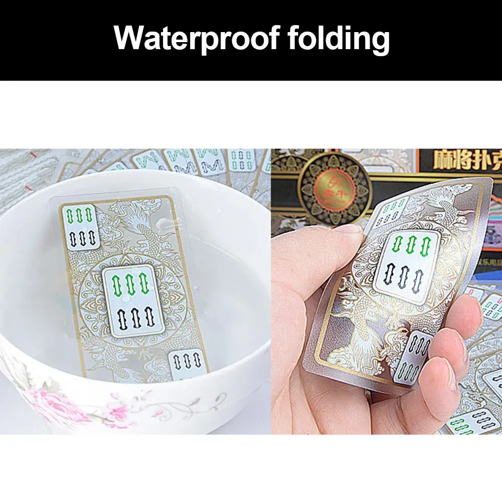 

Crystal Mahjong Set Waterproof Lightweight Poker Playing Card Suit for Mahjong Lovers and Beginners