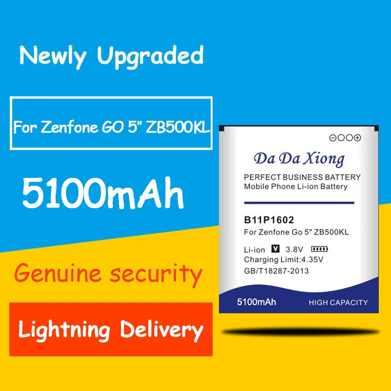 

Free Shipping 5100mAh B11P1602 Battery For ASUS Zenfone Go 5" ZB500KL X00AD X00ADC X00ADA Replacement Batteria + Tools